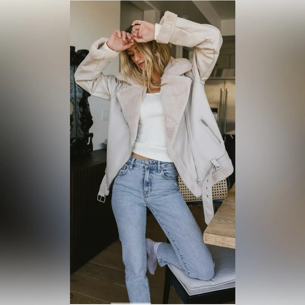 NEW Blank NYC Oversized Downtown Love Vegan Leather Jacket size extra small - Picture 2 of 7